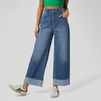 Damen Weit geschnittene Jeanshose mit hoch taillierter Passform R&B