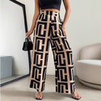 Damen Modische Palazzo-Hose mit grafischem Muster R&B