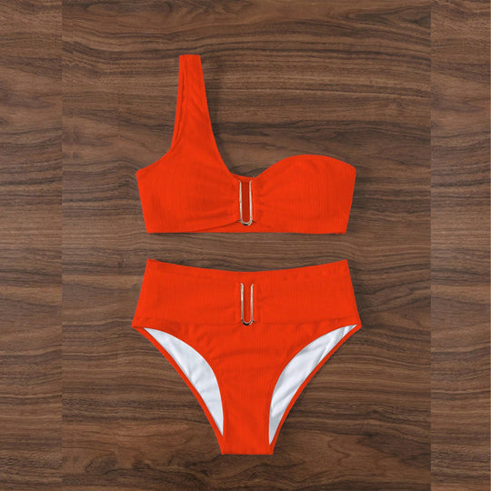 Damen High-Waist Bikini mit geschmackvollem Goldakzent R&B