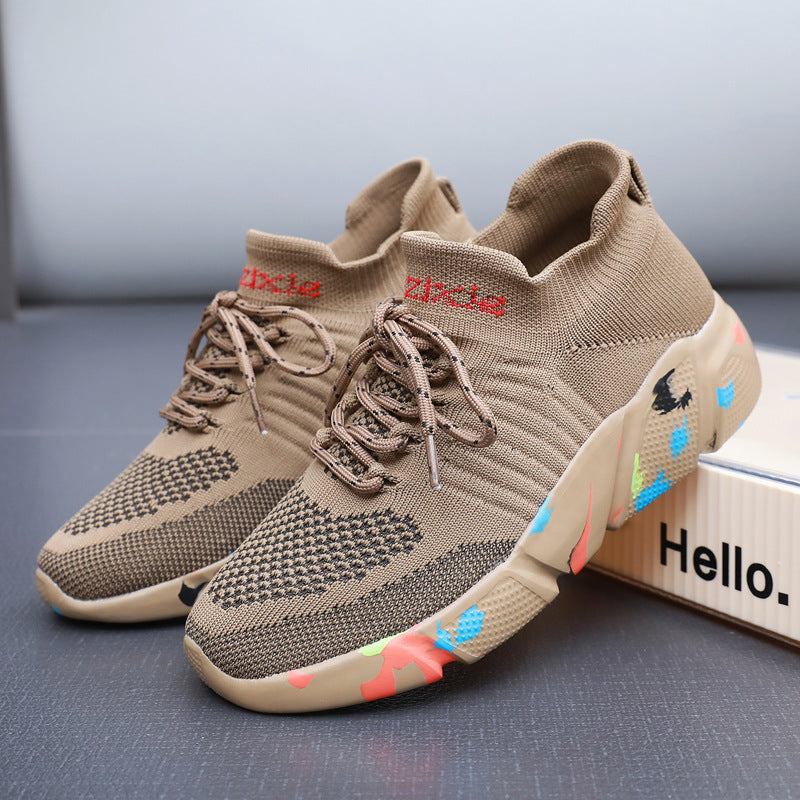 Herren nan sockenähnliche Strick-Sneaker mit nahtlosem Obermaterial und gedämpfter EVA-Plateausohle R&B