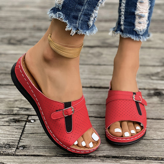 Damen komfortable Riemensandalen mit atmungsaktiven Luftlöchern R&B