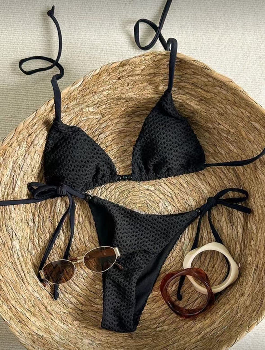 Damen Netz-Bikini mit verstellbaren Trägern R&B