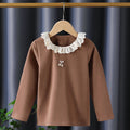Mädchen Langarmshirt mit Rüschenkragen und charmantem Applikationsdetail R&B