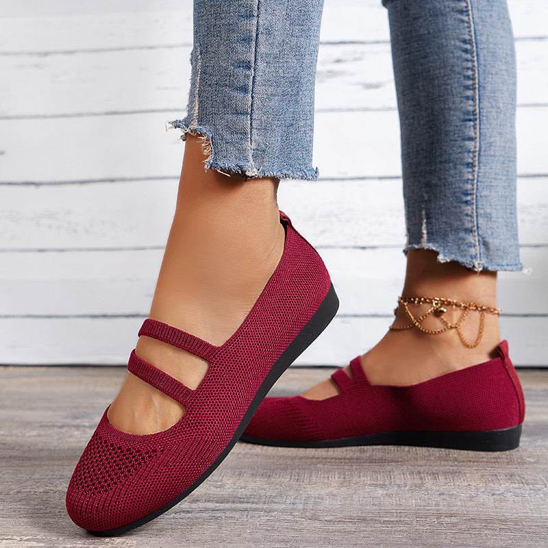 R&B | Flache Slipper mit Riemen Über Dem Spann und Flacher Sohle für Damen