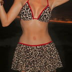 Damen Triangel-Bikini mit elegantem Rockelement und stilvollen Rüschendetails R&B