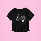 Damen T-Shirt mit kreativem Frühstücksdesign R&B