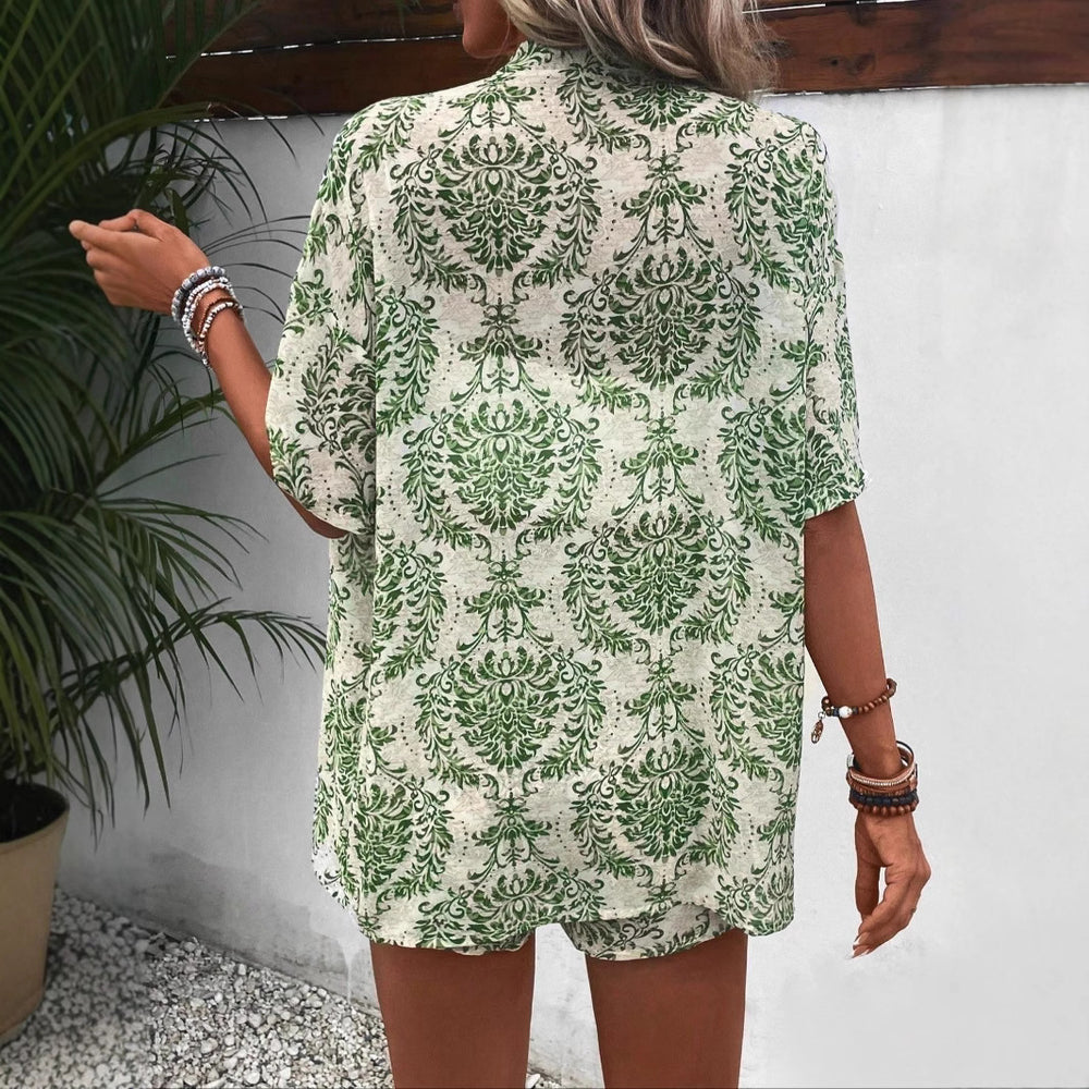 Damen lässiges Sommer-Outfit mit floralem Muster R&B