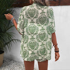 Damen lässiges Sommer-Outfit mit floralem Muster R&B