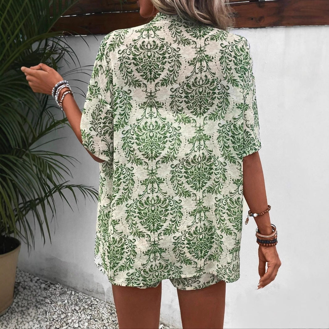 Damen lässiges Sommer-Outfit mit floralem Muster R&B