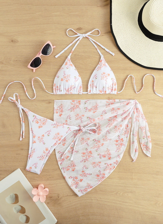 Damen Triangel-Bikini-Set mit elegantem Wickelrock R&B