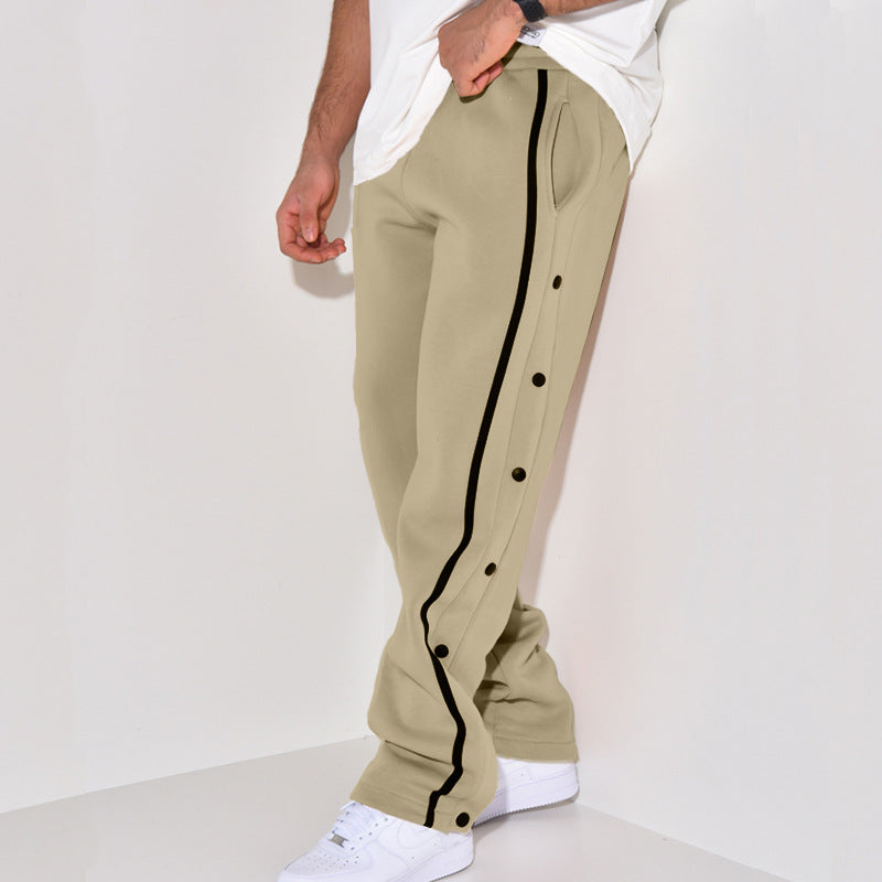 Herren Sportliche Jogginghose mit Druckknopf-Detail und seitlichen Taschen R&B