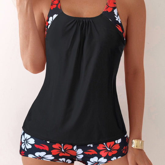 Damen Sportliches Tankini-Set mit floralen Akzenten R&B