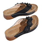 Damen Zehentrenner-Sandalen mit floralem Design und gepolsterter Sohle R&B