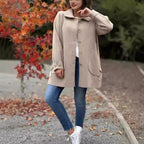 Damen Modische Wolljacke mit praktischen Taschen und Knopfdetails R&B