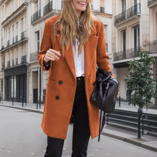 Damen Eleganter Boucle-Trenchcoat R&B