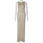 Damen Elegantes, figurbetontes Maxikleid mit schimmerndem Glanz R&B