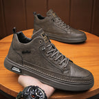 Damen modische High-Top Sneakers mit hochwertigem Lederobermaterial