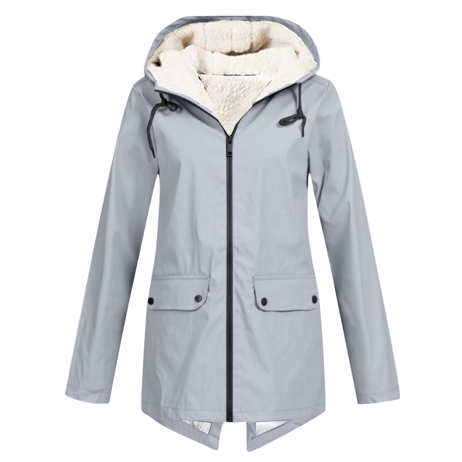 Damen wetterfeste und gefütterte Regenjacke mit verstellbarem Kapuzenkragen R&B