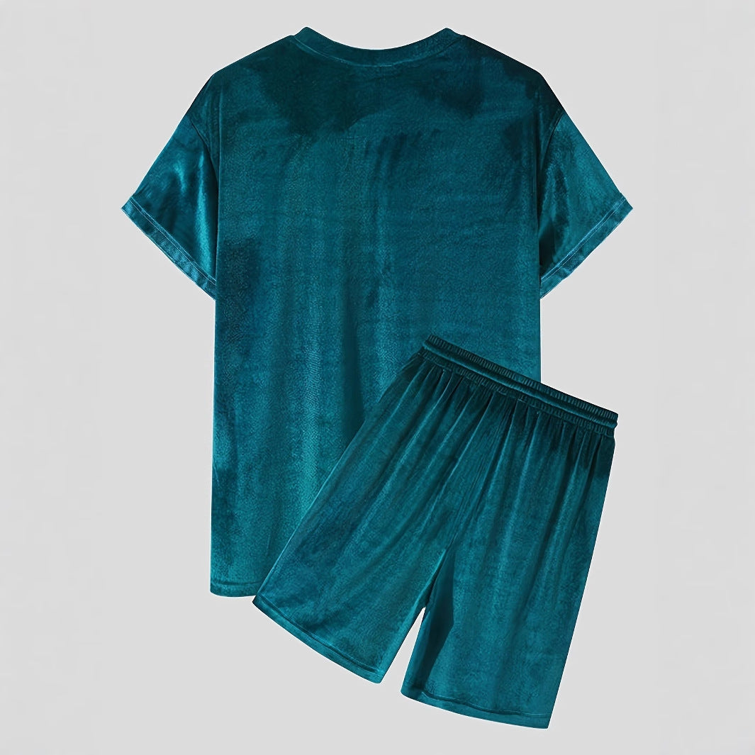 Herren Lässiges Velours Freizeit-Set mit stylischem Schnitt