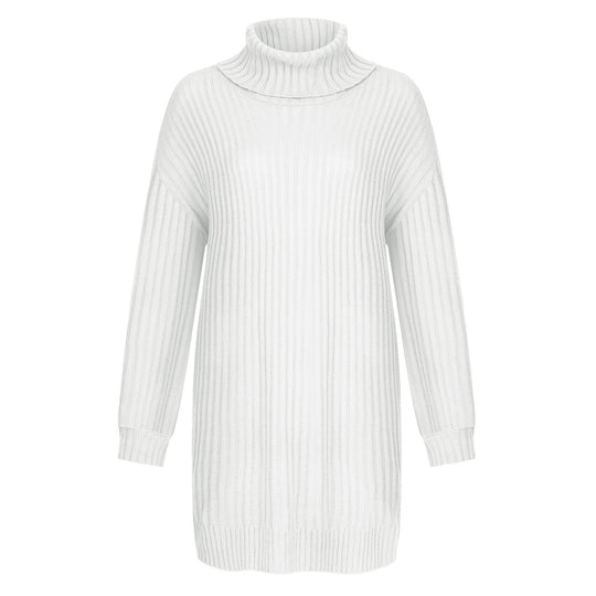 Damen Strickkleid mit hohem Kragen R&B