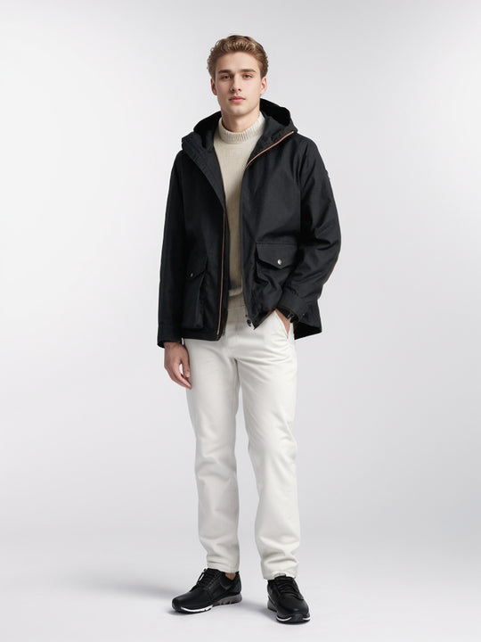 Herren funktionale Übergangsjacke mit abnehmbarer Kapuze R&B