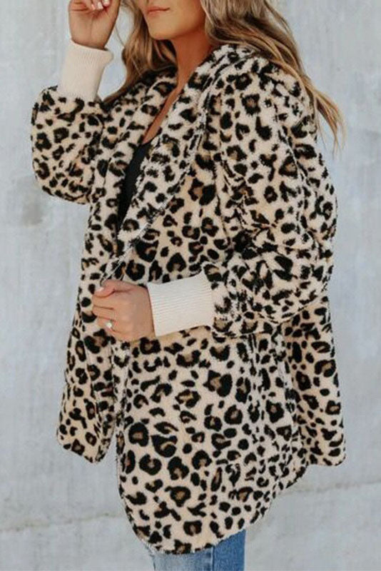 R&B | Entscheidungen Brauner Leopard Teddy Mantel