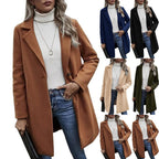 Damen modischer Wollmantel mit elegantem Revers R&B
