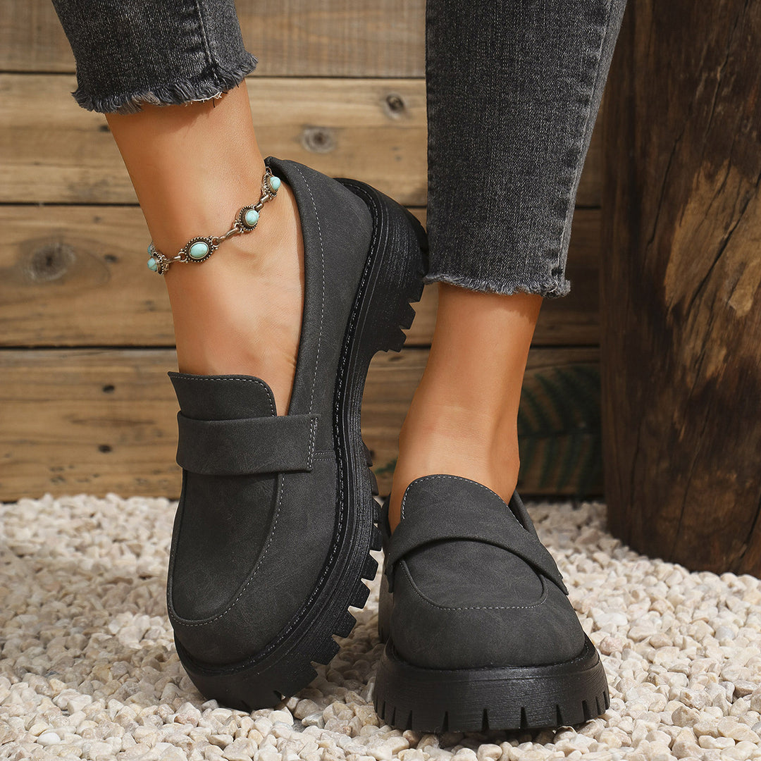 Damen modische Mokassins mit robuster Sohle R&B