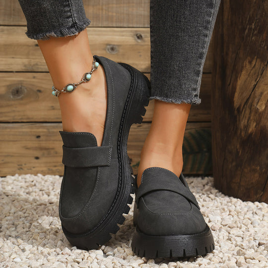 Damen modische Mokassins mit robuster Sohle R&B