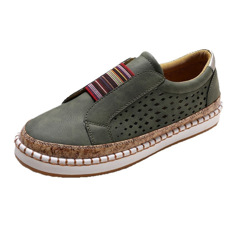 Damen lässige Slip-On Sneakers mit perforierten Details R&B