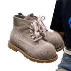 Damen bequeme und stilvolle Chelsea Boots mit trendy Schnürung R&B