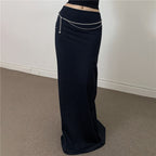 Damen Eleganter Midi-Rock mit seitlichem Schlitz und elastischem Bund R&B