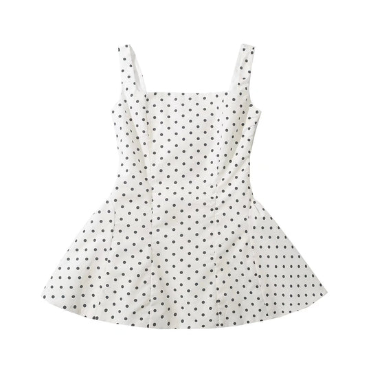 Damen Kurzkleid mit verspieltem Punkte-Muster und elegantem Schnitt R&B