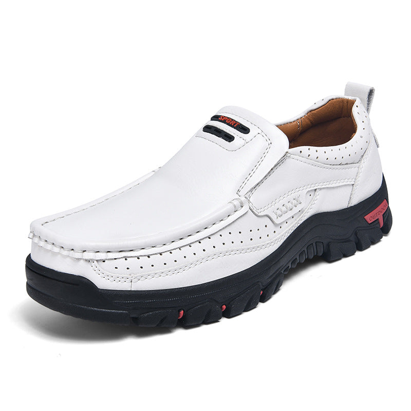 Herren Multifunktionale und bequeme Leder-Slipper mit rutschfester Sohle R&B