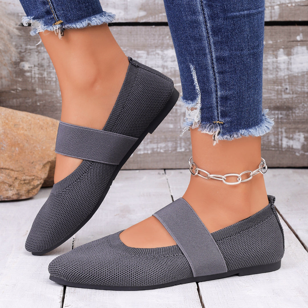 Damen Komfortable Ballerinas mit elastischem Riemen R&B