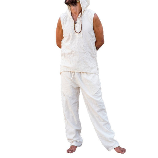Herren lässiges Kapuzen-Set aus atmungsaktiver Baumwolle R&B
