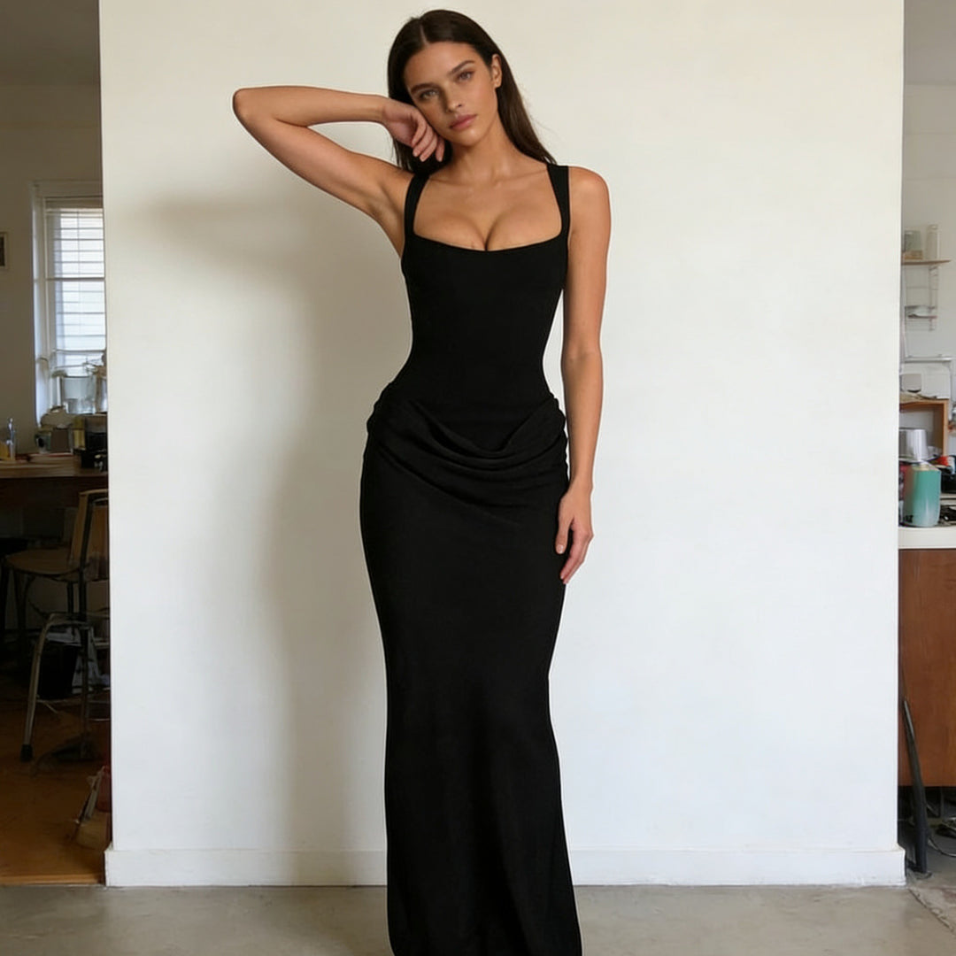 Damen Elegantes Wickelkleid mit schulterfreien Trägern und raffiniertem Drapierungsdetail R&B