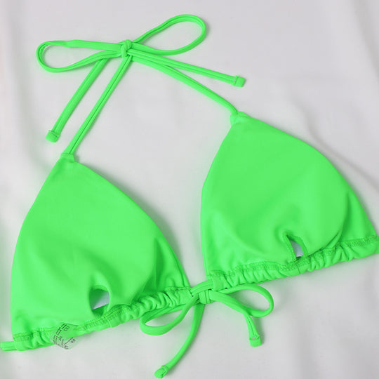 Damen Triangel-Bikini mit verspielten Schleifen und hohem Beinausschnitt R&B