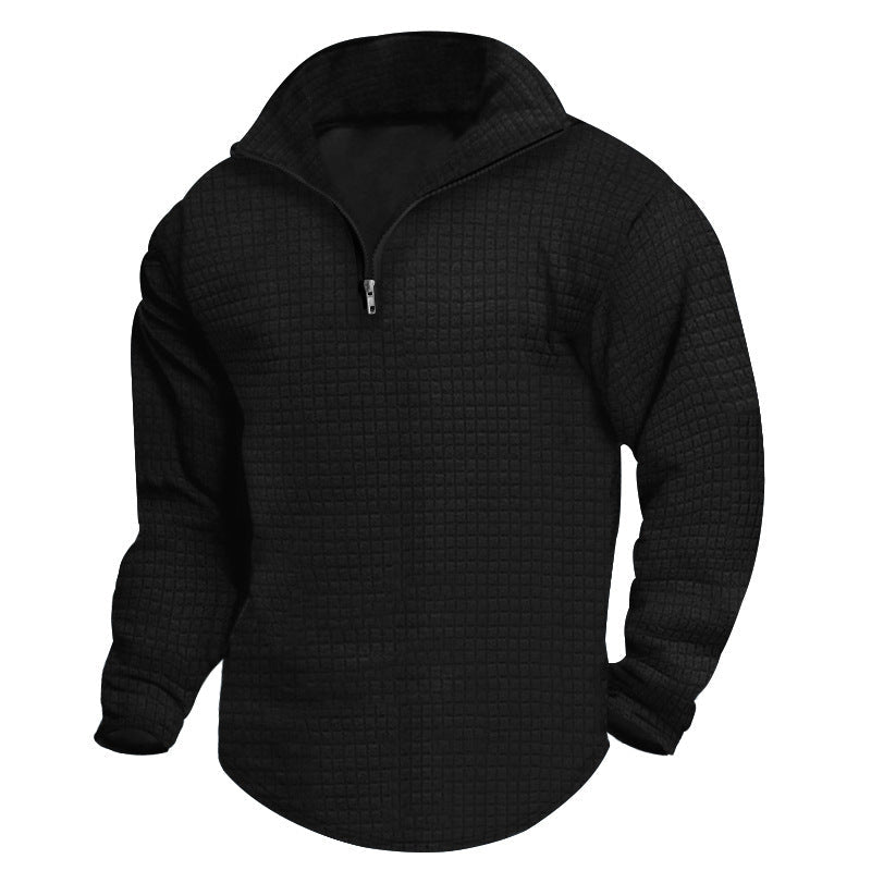 Herren modischer Fleecepullover mit praktischem Reißverschluss und strukturiertem Design R&B