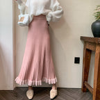 Damen Plisseerock mit voluminösem Saum