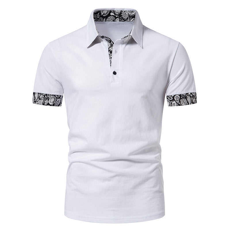 Herren Poloshirt mit modernem Paisleymuster und sportlichem Schnitt