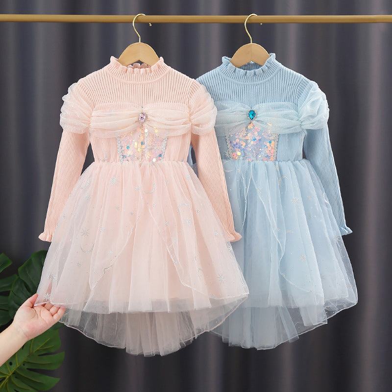 Mädchen festliches Tüllkleid mit funkelnden Applikationen R&B