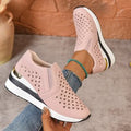 Damen sportliche Slip-On Sneakers mit atmungsaktivem Obermaterial und dekorativen Perlendetails R&B
