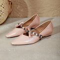 Damen spitze Ballerinas mit verziertem Riemen und edler Schleifenapplikation
