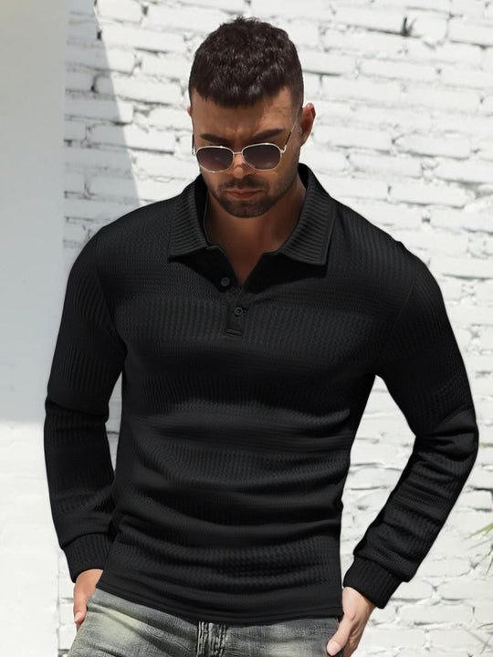 Herren Langarm Poloshirt R&B