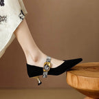 Damen elegante Slingback-Pumps mit modischem Schnallenakzent R&B