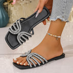 Damen Glamouröse Riemensandalen mit funkelnden Strassakzenten und komfortabler Sohle R&B