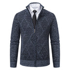 Herren modische Strickjacke mit hochabschließendem Kragen und stilvollem Zipper