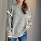 Damen Grobstrickpullover mit lässigem Schnitt und strukturiertem Design R&B
