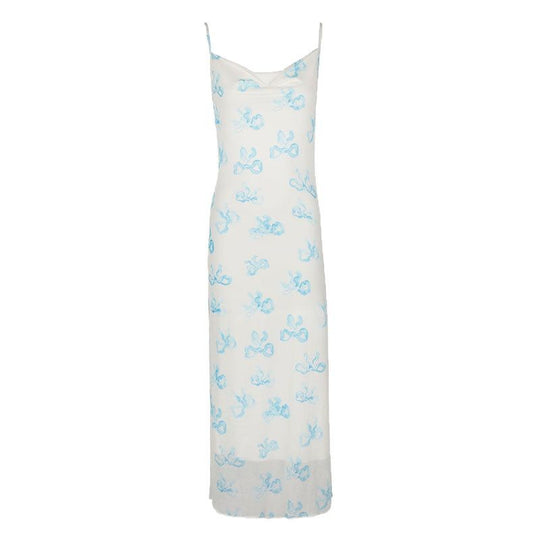 Damen Elegantes Sommerkleid im minimalistischen Stil mit feinen Spaghetti-Trägern R&B